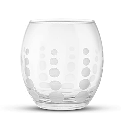 ERDEM KRISTAL PUANTY סדרה 6 כוסות שתייה קלות, כוסות ברורות, כוסות [סט של 6] כוסות זכוכית כדורגל